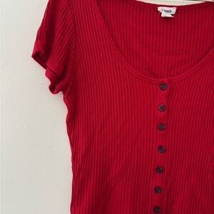 Garage Scarlet Ribbed Button-Down Shirt